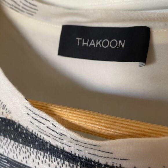 Thakoon Sleeveless Tank Dress Side Ruching Lined Striped Lightweight Women Small - Picture 3 of 10